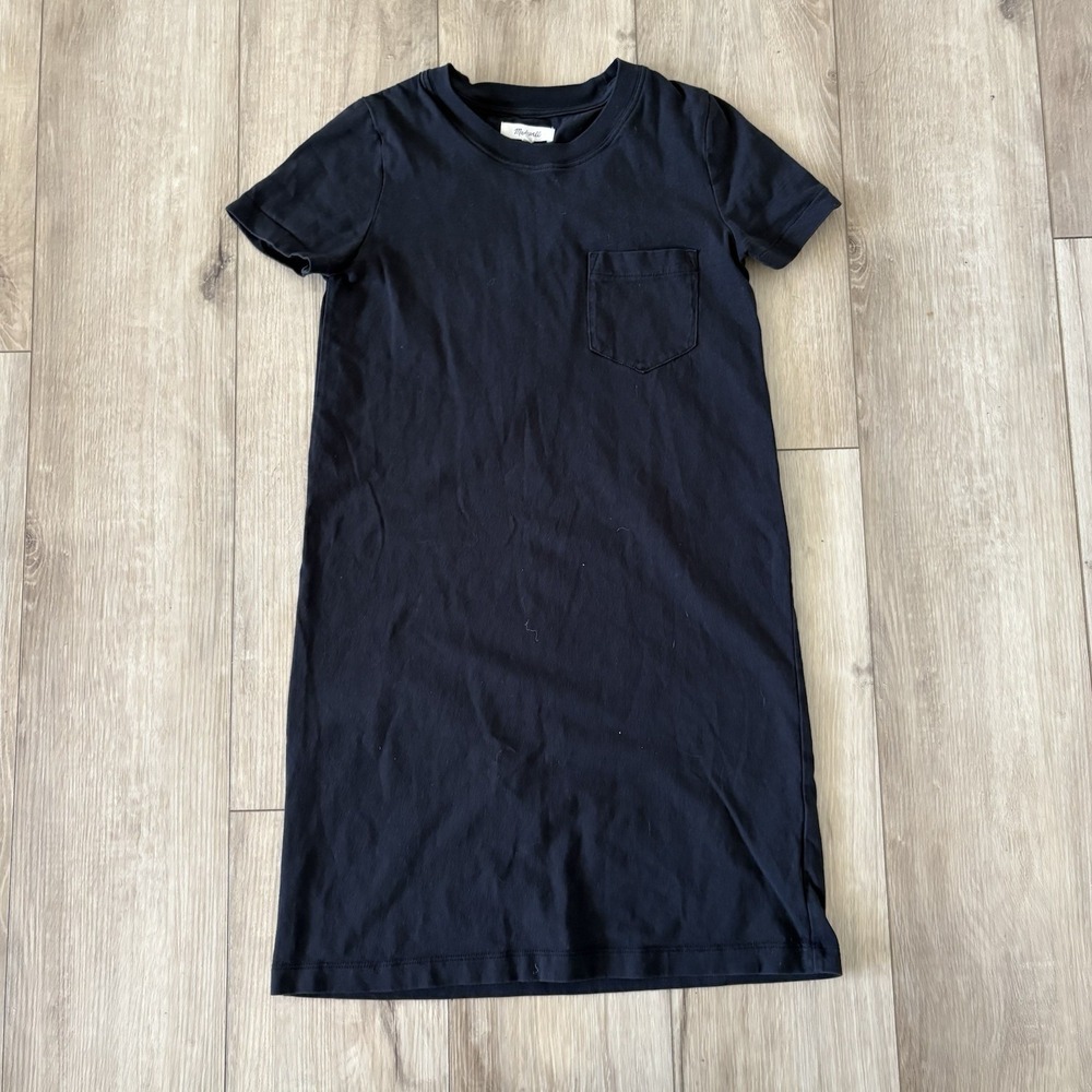 Madewell Womens Tee T-Shirt Dress Size XXS Black Crewneck Short Sleeve Cotton